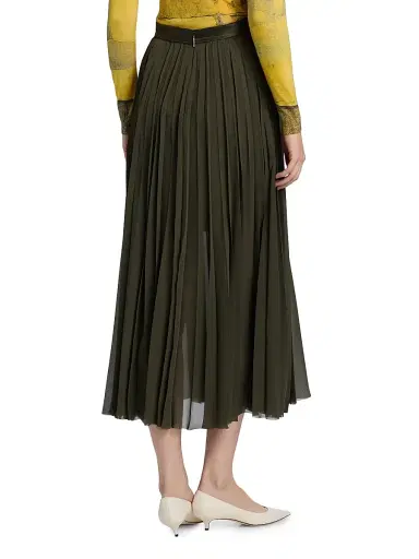 Jason Wu Collection Women's Chiffon Pleated Midi-Skirt - Hunter Green - Size 4 | Thumbnail 5 Jason Wu Collection Women's Chiffon Pleated Midi-Skirt - Hunter Green - Size 4 | Thumbnail 5
