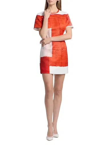 Jason Wu Collection Women's Cat Paws Matte Duchess Minidress - Red Multi - Size 8 | Thumbnail 2