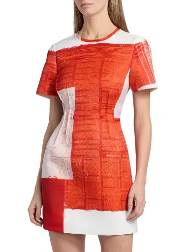 Jason Wu Collection Women's Cat Paws Matte Duchess Minidress - Red Multi - Size 8 | Thumbnail 3