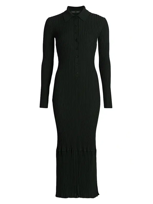 Proenza Schouler Women's Luiza Sunburst Rib Sweaterdress - Bottle Green