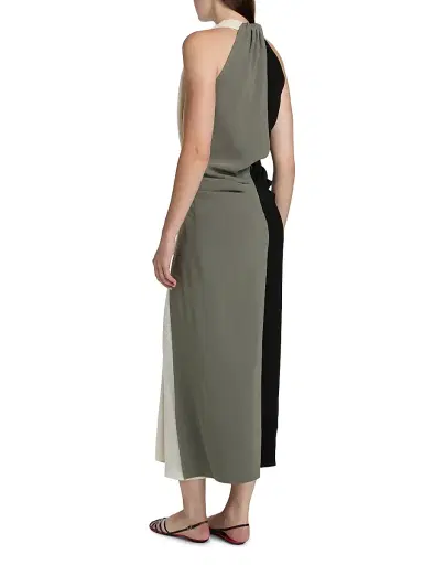 Proenza Schouler Women's Elsa Double Crepe Maxi Dress - Black Multi - Size 12 | Thumbnail 5