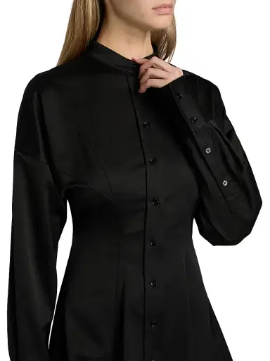 Proenza Schouler Women's Janan Cotton Sateen Shirtdress - Black | Thumbnail 6