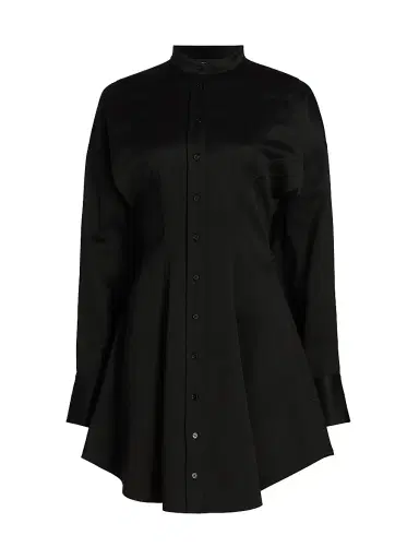 Proenza Schouler Women's Janan Cotton Sateen Shirtdress - Black | Thumbnail 1