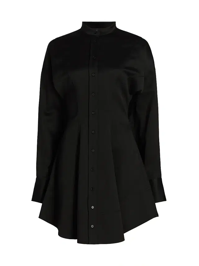 Women's Janan Cotton Sateen Shirtdress - Black Women's Janan Cotton Sateen Shirtdress - Black