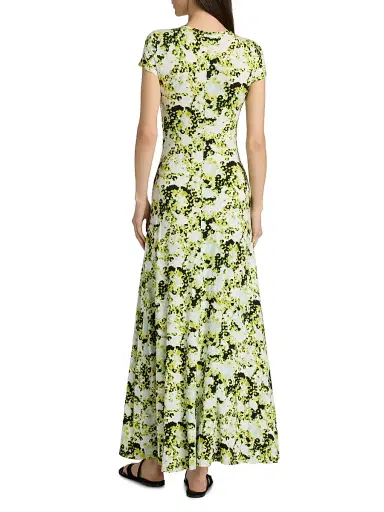 Proenza Schouler White Label Women's Noelani Floral Jersey Maxi Dress - Straw Multi - Size Large | Thumbnail 5 Proenza Schouler White Label Women's Noelani Floral Jersey Maxi Dress - Straw Multi - Size Large | Thumbnail 5