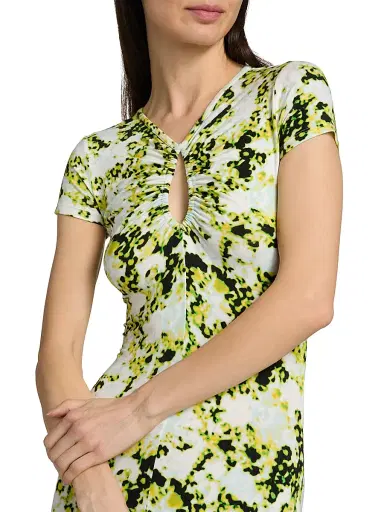 Proenza Schouler White Label Women's Noelani Floral Jersey Maxi Dress - Straw Multi - Size Large | Thumbnail 6 Proenza Schouler White Label Women's Noelani Floral Jersey Maxi Dress - Straw Multi - Size Large | Thumbnail 6