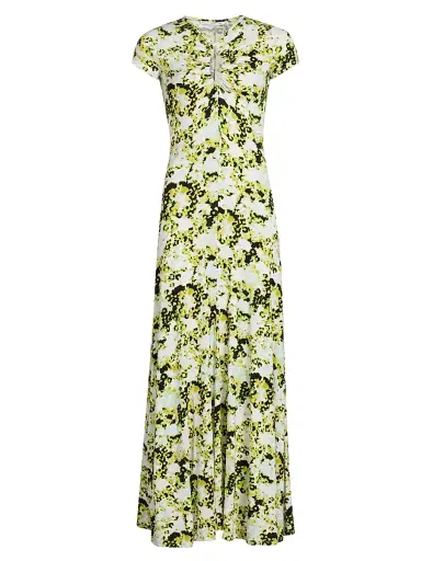 Proenza Schouler White Label Women's Noelani Floral Jersey Maxi Dress - Straw Multi - Size Large | Thumbnail 1 Proenza Schouler White Label Women's Noelani Floral Jersey Maxi Dress - Straw Multi - Size Large | Thumbnail 1