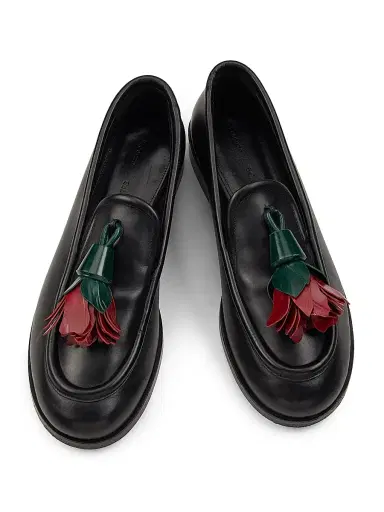 Proenza Schouler Women's Albers Rose-Tassel Leather Loafers | Thumbnail 4 Proenza Schouler Women's Albers Rose-Tassel Leather Loafers | Thumbnail 4