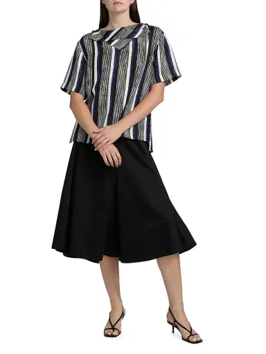 Proenza Schouler Women's Amira Striped Silk Top | Thumbnail 2 Proenza Schouler Women's Amira Striped Silk Top | Thumbnail 2