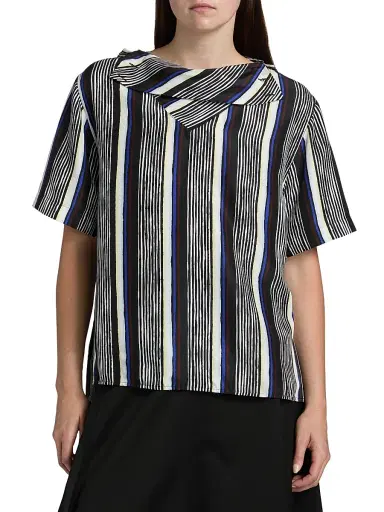 Proenza Schouler Women's Amira Striped Silk Top | Thumbnail 3 Proenza Schouler Women's Amira Striped Silk Top | Thumbnail 3