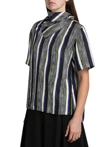 Proenza Schouler Women's Amira Striped Silk Top | Thumbnail 4 Proenza Schouler Women's Amira Striped Silk Top | Thumbnail 4