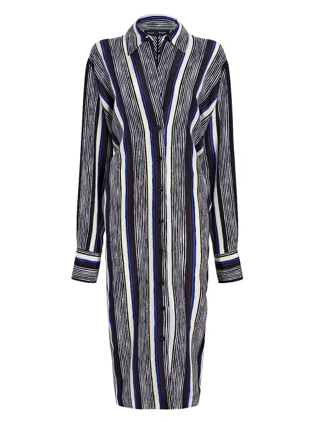 Proenza Schouler Women's Amira Striped Silk Shirtdress - Black Multi