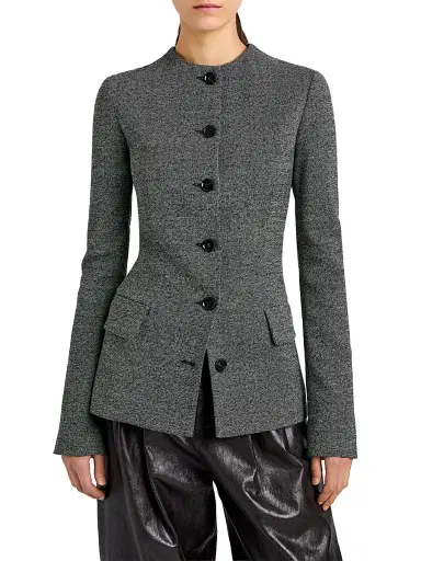 Proenza Schouler Women's Annemarie Melangé Wool Jacket - Dark Grey Melange | Thumbnail 3