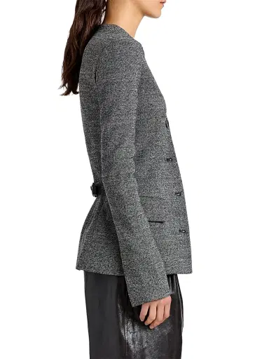 Proenza Schouler Women's Annemarie Melangé Wool Jacket - Dark Grey Melange | Thumbnail 4