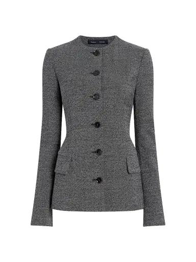Proenza Schouler Women's Annemarie Melangé Wool Jacket - Dark Grey Melange | Thumbnail 1
