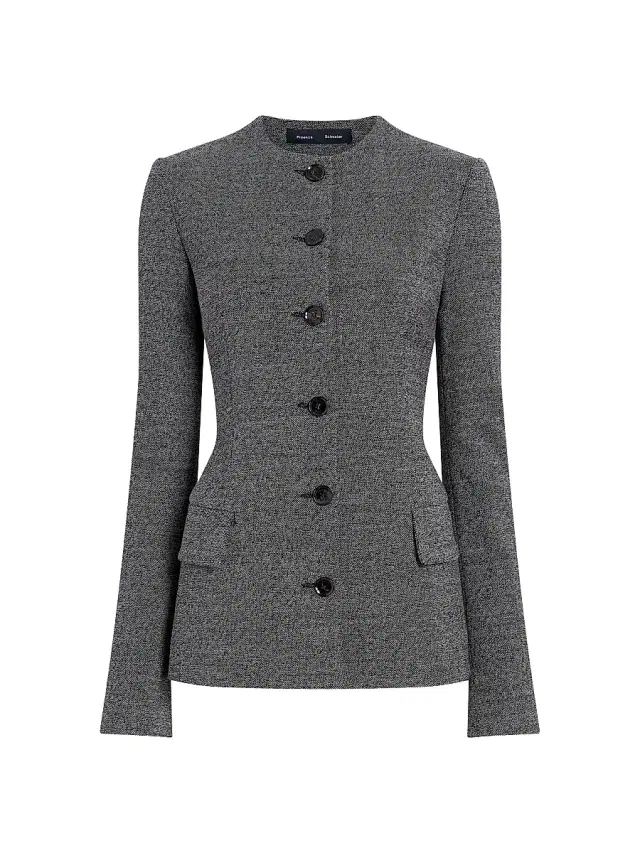 Proenza Schouler Women's Annemarie Melangé Wool Jacket - Dark Grey Melange