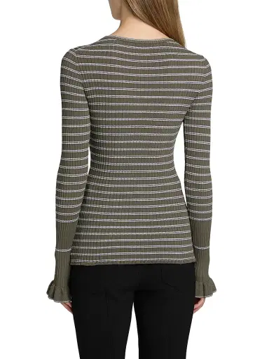Proenza Schouler White Label Women's Yasmine Striped Rib-Knit Sweater | Thumbnail 5 Proenza Schouler White Label Women's Yasmine Striped Rib-Knit Sweater | Thumbnail 5