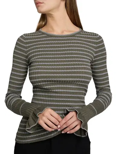 Proenza Schouler White Label Women's Yasmine Striped Rib-Knit Sweater | Thumbnail 6 Proenza Schouler White Label Women's Yasmine Striped Rib-Knit Sweater | Thumbnail 6