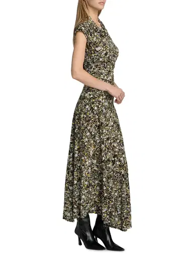 Proenza Schouler Women's Tamara Printed Jersey Midi-Dress - Rust Multi | Thumbnail 4