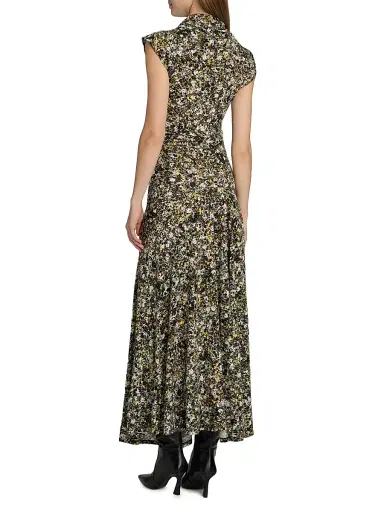 Proenza Schouler Women's Tamara Printed Jersey Midi-Dress - Rust Multi | Thumbnail 5