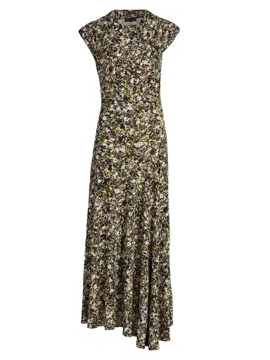 Proenza Schouler Women's Tamara Printed Jersey Midi-Dress - Rust Multi | Thumbnail 1