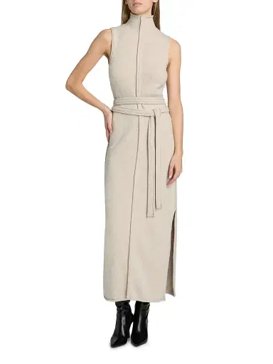 Proenza Schouler White Label Women's Zola Wool-Blend Sheath Maxi Dress - Off White | Thumbnail 3