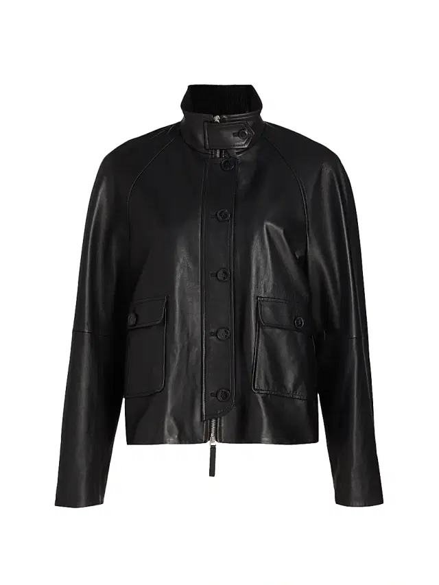 Proenza Schouler White Label Women's Gio Stand Collar Leather Jacket - Black