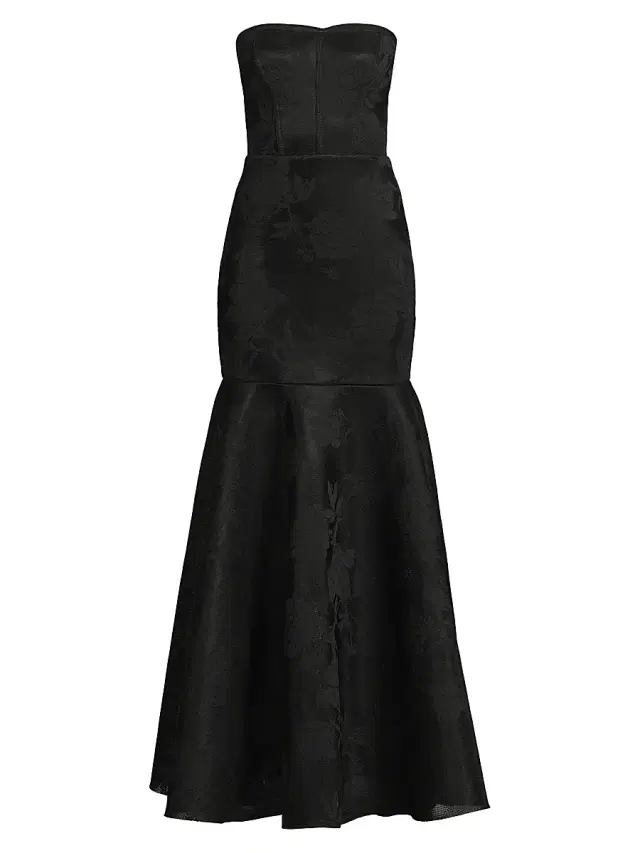 Black Halo Women's Kristy Jacquard Strapless Trumpet Gown - Black