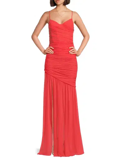BLACK HALO Women's Kristen Shirred Chiffon Gown | Thumbnail 2