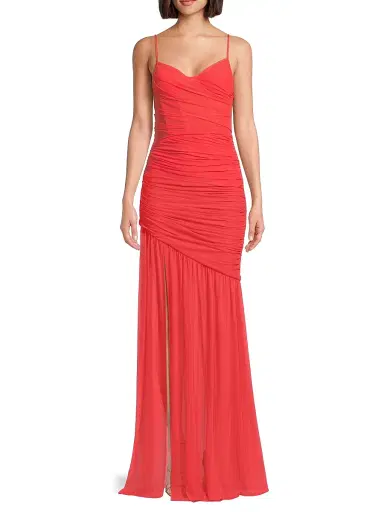 BLACK HALO Women's Kristen Shirred Chiffon Gown | Thumbnail 3