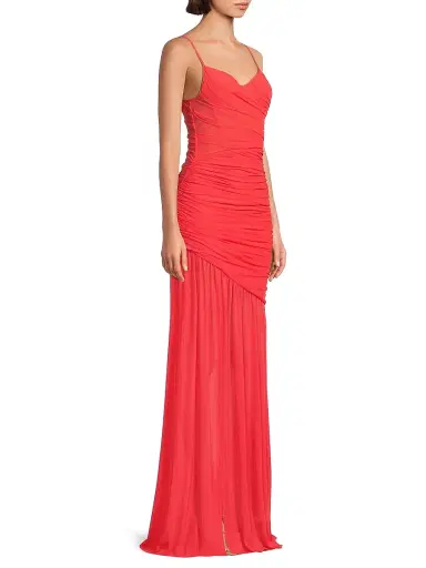 BLACK HALO Women's Kristen Shirred Chiffon Gown | Thumbnail 4