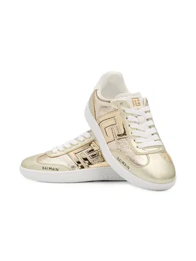 Balmain Women's Swan Faux Laminated Low-Top Sneakers - Blanc | Thumbnail 6 Balmain Women's Swan Faux Laminated Low-Top Sneakers - Blanc | Thumbnail 6