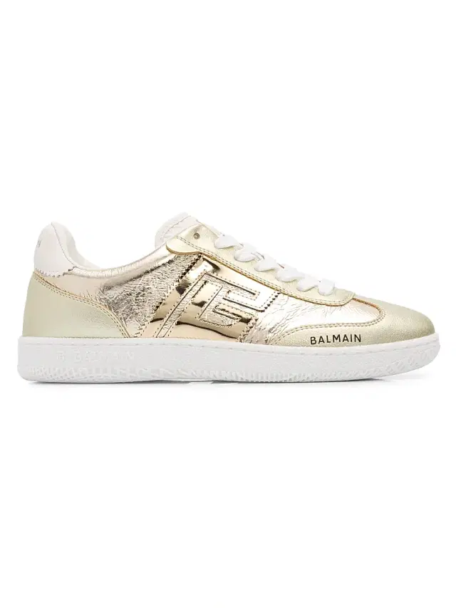Women's Swan Faux Laminated Low-Top Sneakers - Blanc