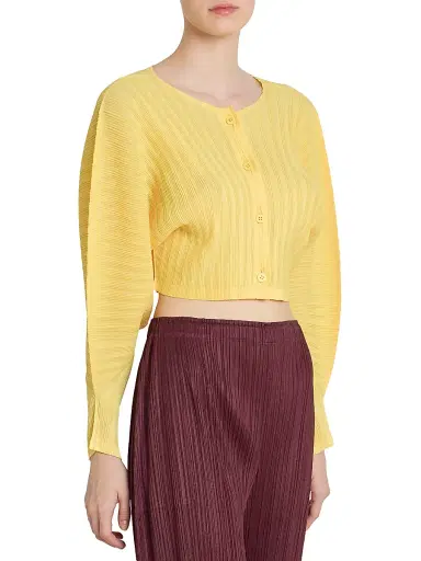 Pleats Please Issey Miyake Women's Rib Pleats January Crop Cardigan | Thumbnail 4 Pleats Please Issey Miyake Women's Rib Pleats January Crop Cardigan | Thumbnail 4