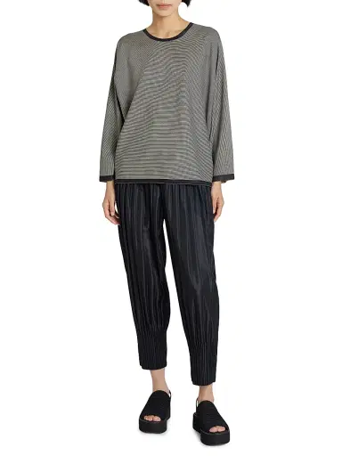 Pleats Please Issey Miyake Women's A-Poc Form Striped Blouse | Thumbnail 2 Pleats Please Issey Miyake Women's A-Poc Form Striped Blouse | Thumbnail 2