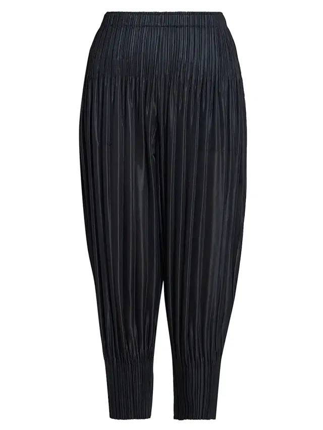 Pleats Please Issey Miyake Women's Fluffy Basics Plissé Pants - Black