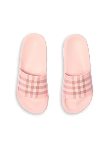 Burberry Little Girl's & Girl's Furley Check Pool Slide Sandals - Peony Pink - Size 2 (Child) | Thumbnail 4 Burberry Little Girl's & Girl's Furley Check Pool Slide Sandals - Peony Pink - Size 2 (Child) | Thumbnail 4