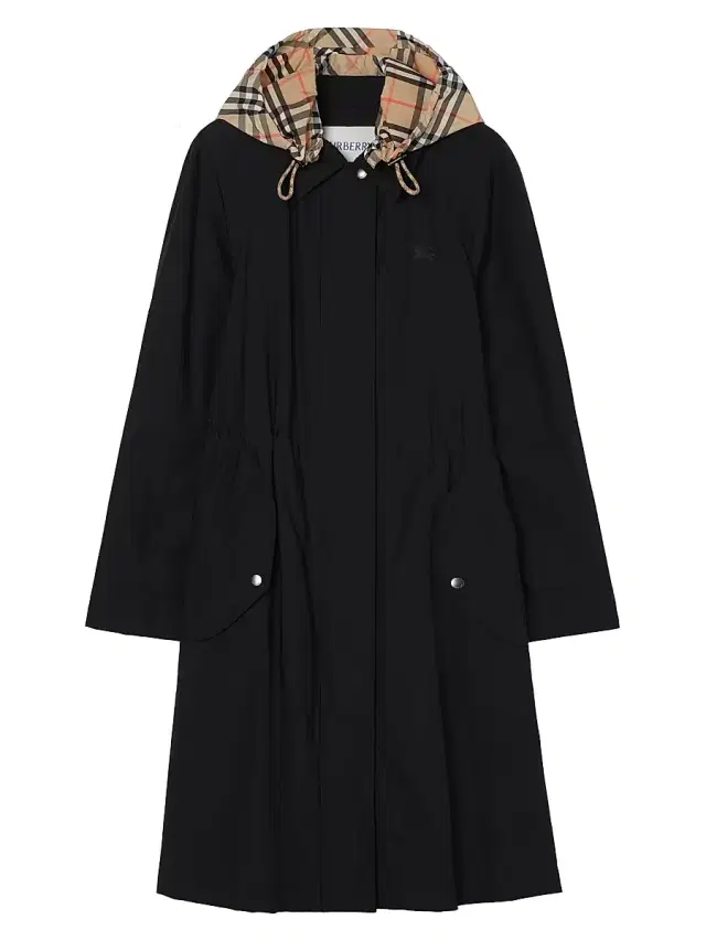 Burberry Women's Newbury Check Hood Parka - Black