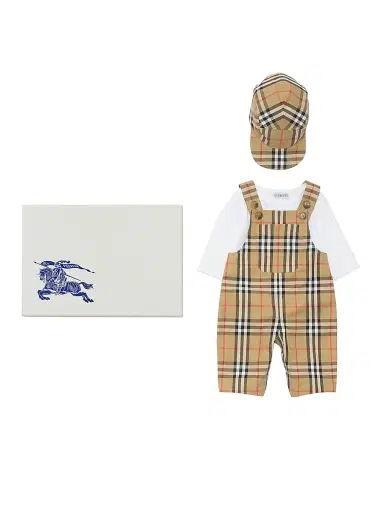 Burberry Baby Boy's Logo Bodysuit, Overalls & Hat Gift Set - Sand - Size 9 Months | Thumbnail 3
