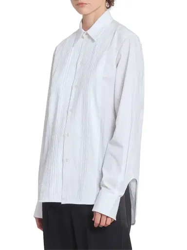 Victoria Beckham Women's Pintuck Cotton Shirt - White | Thumbnail 4 Victoria Beckham Women's Pintuck Cotton Shirt - White | Thumbnail 4