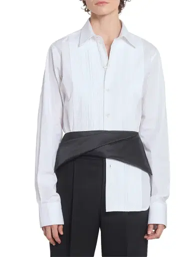 Victoria Beckham Women's Pintuck Cotton Shirt - White | Thumbnail 6 Victoria Beckham Women's Pintuck Cotton Shirt - White | Thumbnail 6