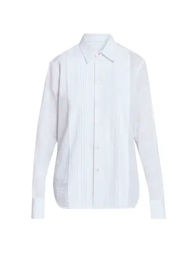 Victoria Beckham Women's Pintuck Cotton Shirt - White | Thumbnail 1 Victoria Beckham Women's Pintuck Cotton Shirt - White | Thumbnail 1