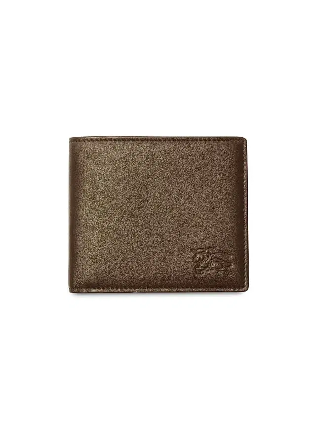 Burberry Men's EKD & Check Leather Bifold Wallet - Sand