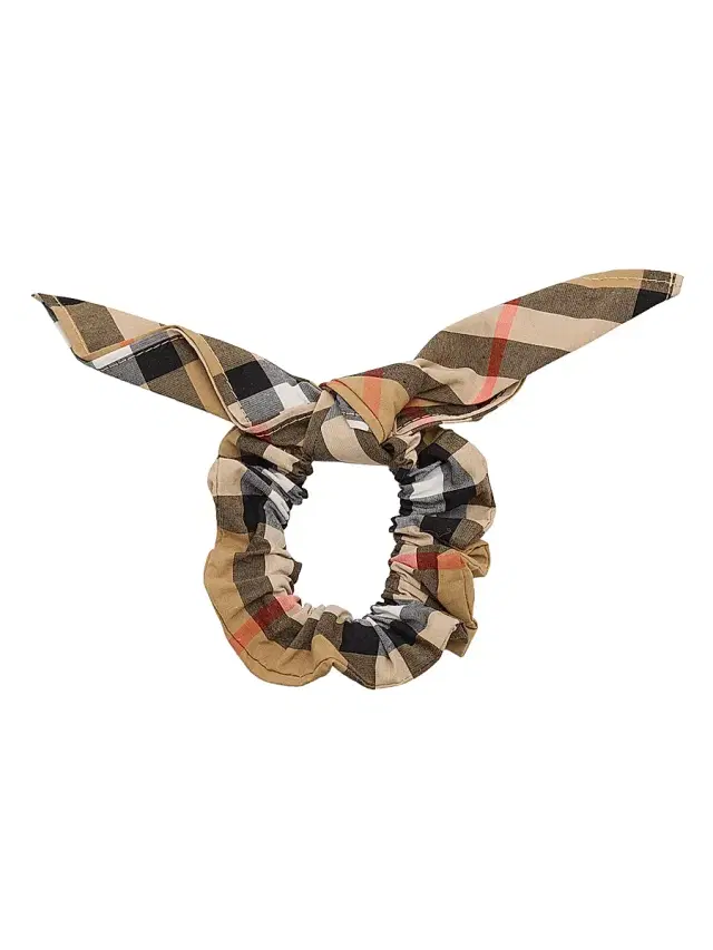 Burberry Girl's Cotton Check Scrunchie - Beige