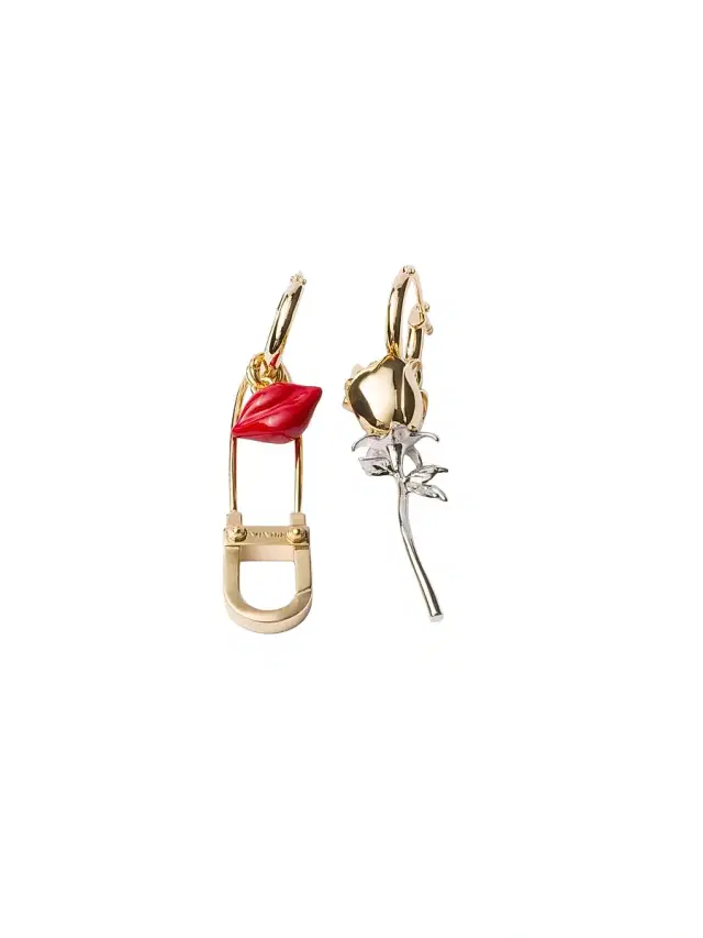 Women's Enameled Metal Earrings - Multicolored