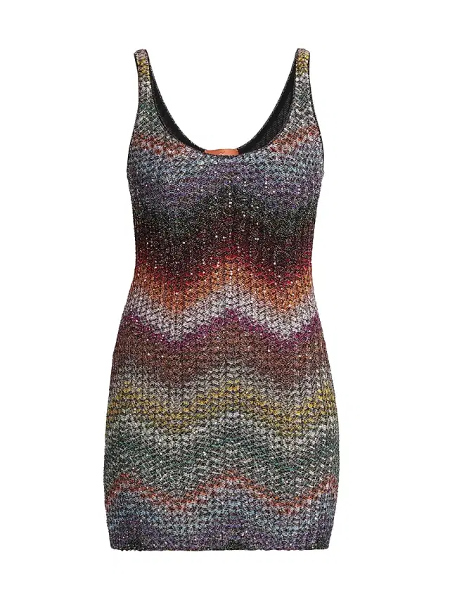 Women's Sequin Wefted Loom Knit Minidress - Dark Multi