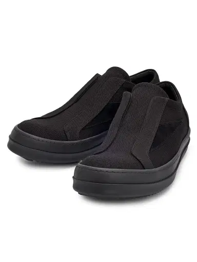 DRKSHDW by Rick Owens Men's Laceless Vintage Sneaks Low-Top Canvas Sneakers - Black | Thumbnail 2 DRKSHDW by Rick Owens Men's Laceless Vintage Sneaks Low-Top Canvas Sneakers - Black | Thumbnail 2