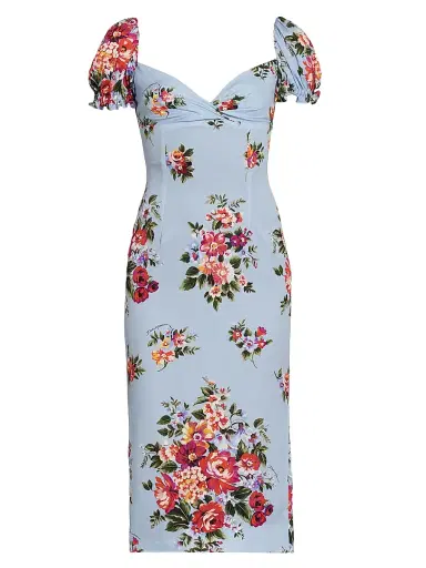 Dolce & Gabbana Women's Floral Stretch Silk Sheath Midi-Dress - Mazz Fiori F Celeste - Size 12 | Thumbnail 1 Dolce & Gabbana Women's Floral Stretch Silk Sheath Midi-Dress - Mazz Fiori F Celeste - Size 12 | Thumbnail 1