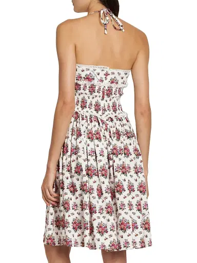 Dolce & Gabbana Women's Floral Lace-Trim Cotton-Blend Knee-Length Dress | Thumbnail 5