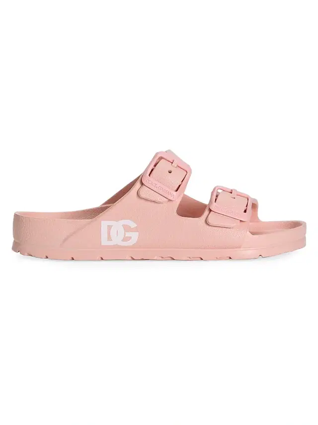 Dolce & Gabbana Girl's Logo Pool Slides - Rosa 13.5 (Child)